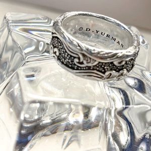 David Yurman Waves Band - Sterling Silver w/Black Diamonds - Size 9.5